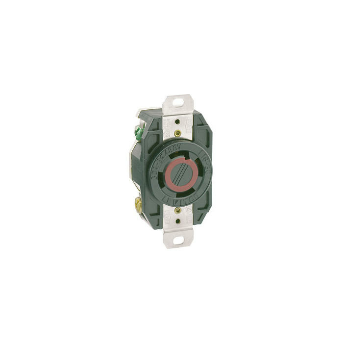 Leviton Tomacorriente LEV-2730, 1 Enchufes, 480V, 30A, Negro