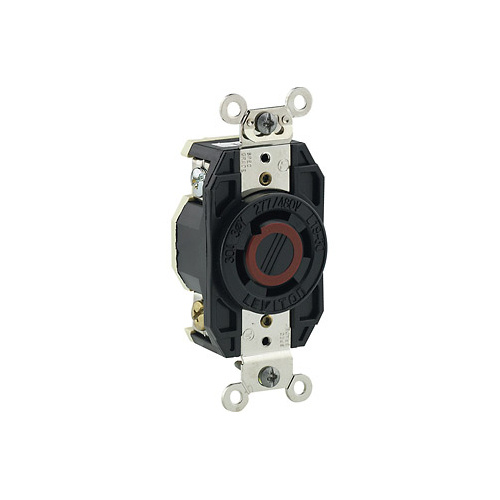 Leviton Tomacorriente Industrial LEV-2760, 1 Enchufe, Nema L19-30R, 277 - 480V, 30A, Negro