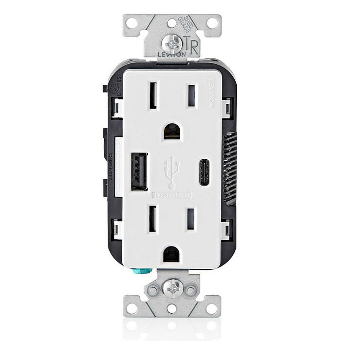 Leviton Tomacorriente T5633-00W, 4 Enchufes, 125V, 15A, Blanco