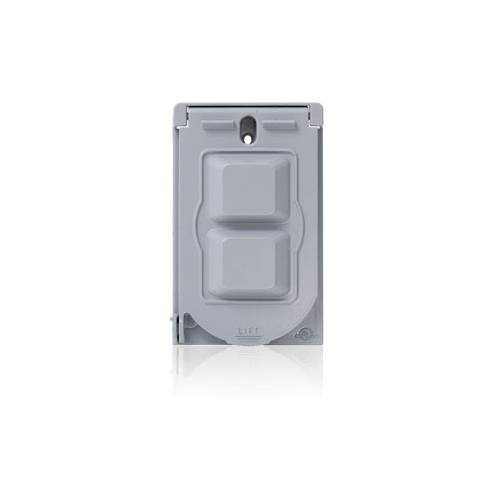 Leviton Placa de Intemperie para Contacto WM1V-GY, Gris