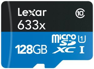 Memoria Flash Lexar LSDMI128BBNL633A, 128GB MicroSDXC UHS-I Clase 10, con Adaptador