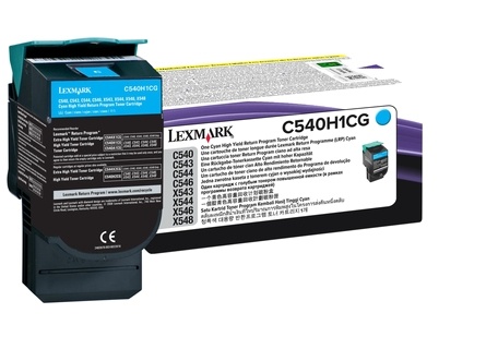 Tóner Lexmark C540H1CG Alto Rendimiento Cian, 2.000 Páginas