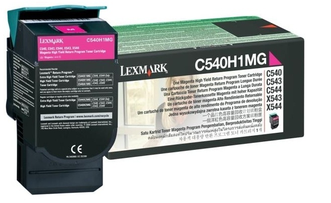 Tóner Lexmark C540H1MG Alto Rendimiento Magenta, 2.000 Páginas