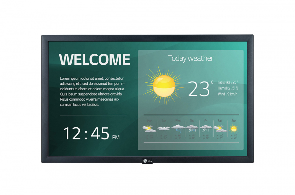 LG Signage Pantalla Comercial LED 21.5", Full HD, Negro