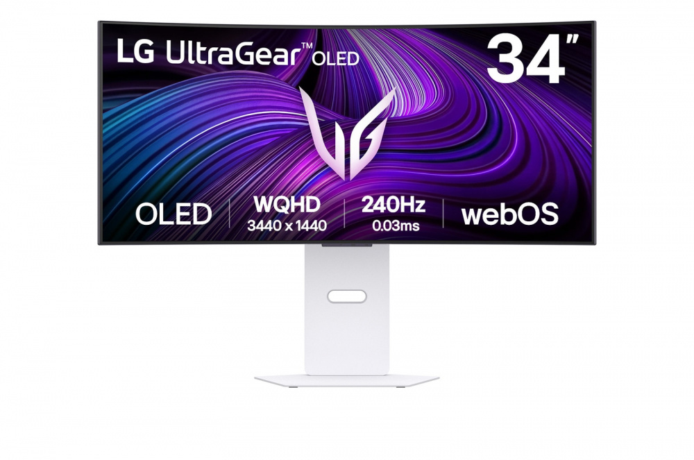 Monitor Gamer Curvo LG UltraGear 34GX90SA-W OLED 34", 3440x1440 Ultra Wide Quad HD, G-Sync/FreeSync, 240Hz, HDMI/DisplayPort, Bocinas Integradas, Blanco