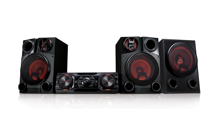 LG CM8450 Mini Componente, Bluetooth, 2500W RMS, USB 2.0, Negro/Rojo