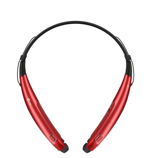 LG Audífonos Intrauriculares con Micrófono Tone Pro, Bluetooth, Inalámbrico, Negro/Rojo