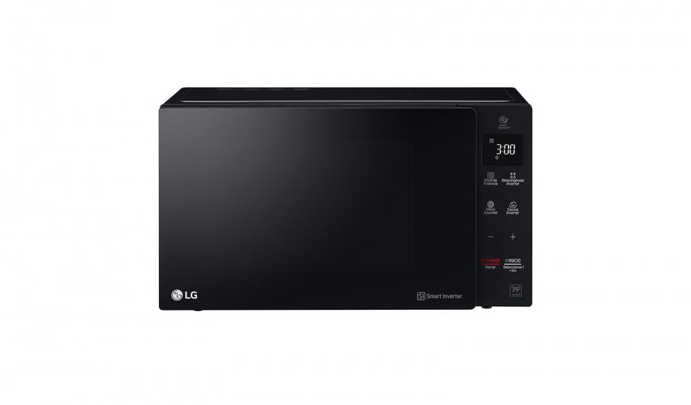 LG Horno de Microondas MS1536GIS, 1.5 Pies Cúbicos, 1400W, 42 Litros, Negro ― tiene unas abolladuras en la parte superior.