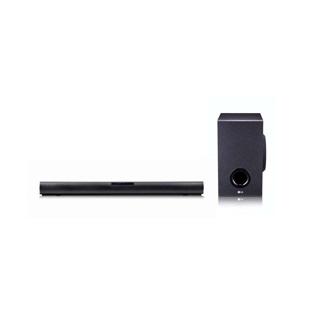 LG Barra de Sonido con Subwoofer Sound Bar SQC1, Bluetooth, Inalámbrico, 2.1 Canales, 160W RMS, Negro