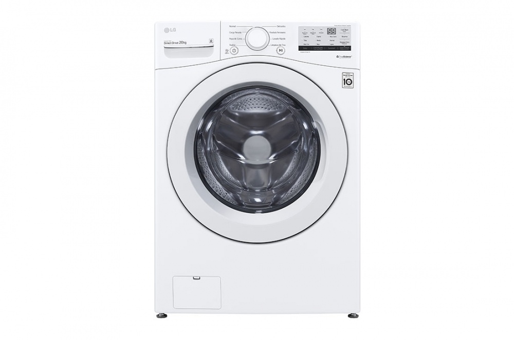 LG Lavadora de Carga Frontal WM20WV26W, 20kg, 8 Programas de Lavado, Blanco