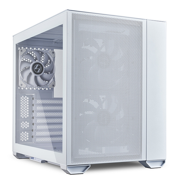 Gabinete Lian Li O11 Air Mini con Ventana, Tower, E-ATX/ATX/Micro-ATX/Mini ITX, USB 3.0, sin Fuente, Blanco ― Caja abierta, producto funcional.