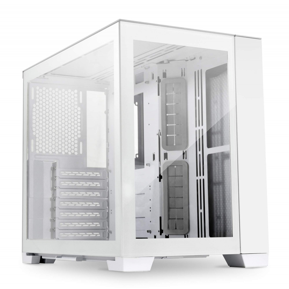 Gabinete Lian Li 011 Dynamic Mini Snow Edition Mini-Tower con Ventana, Mini-Tower, ATX/Micro ATX/Mini-ITX, USB 3.1, sin Fuente/Ventiladores Instalados, Blanco ― Abierto ― Abierto