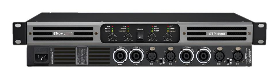 Lim Audio Amplificador de Audio STP-4400, Alámbrico, 3 Canales, Conector Banana, 120V