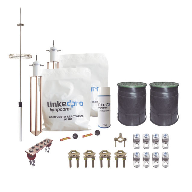 Linkedpro Kit Pararrayo KLP-TZ-PRO, hasta 30 Metros de Altura