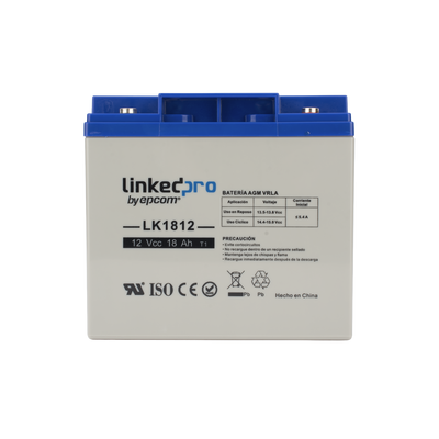 LinkedPRO Batería para Alarma LK1812, 12V, 5.1 A, 18Ah, Salida 12V