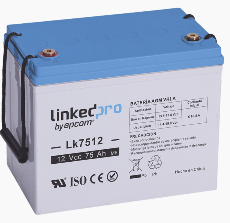 Linkedpro Batería para Alarma LK7512, 12V, 75A