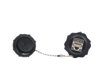 LinkedPRO Acoplador Industrial Cat6 Blindado, RJ-45, Negro