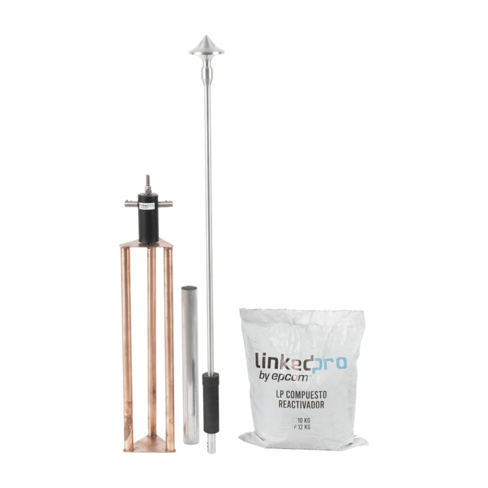 LinkedPRO Kit de Pararrayos LP-EPC-50D, Incluye Punta con Mástil, Aluminio