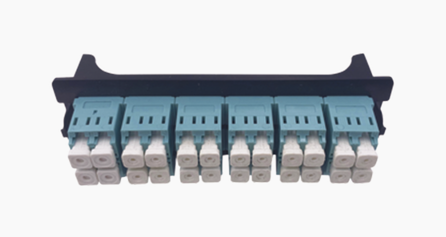 LinkedPRO Placa Acopladora para Fibra Multimodo LP-FO-LC-D12-MM, 12 Puertos LC Duplex, Negro/Azul