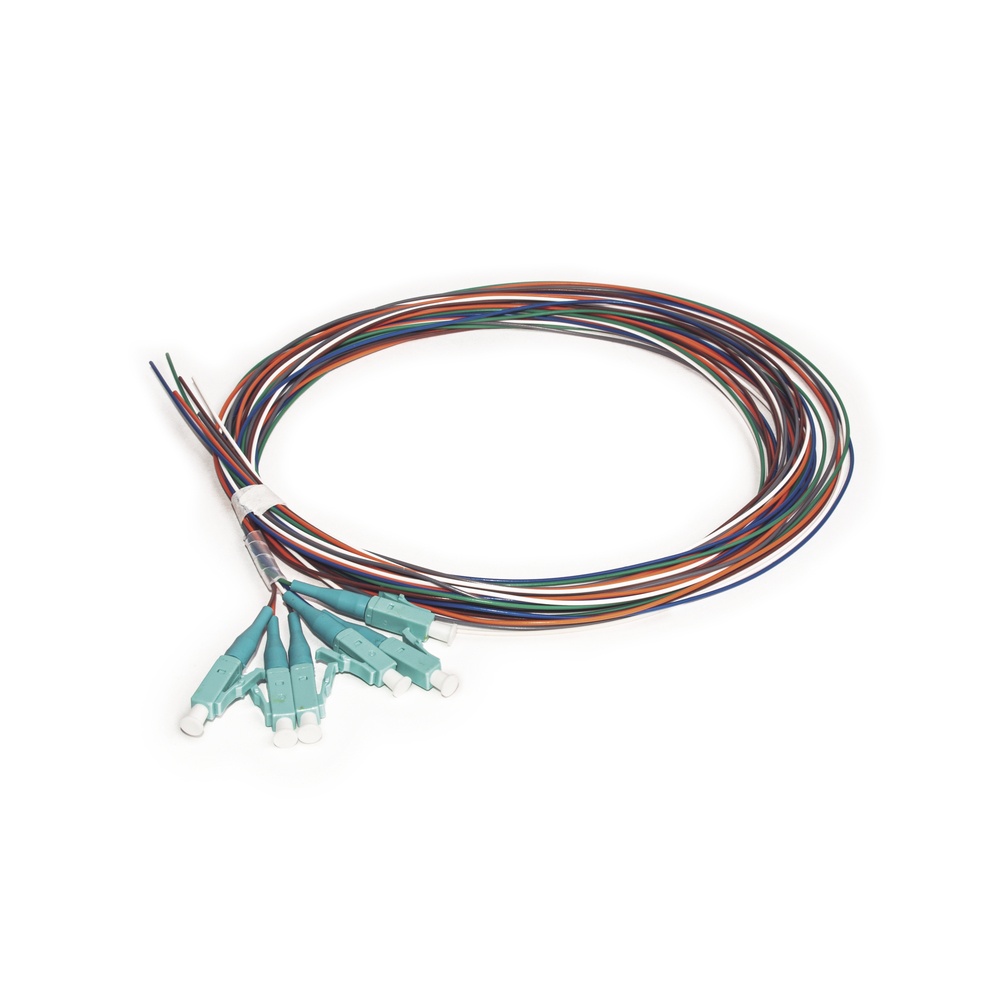 LinkedPRO Cable Fibra Óptica Multimodo OM3 6x LC Macho, 50/125, 2 Metros, 6 Pigtails