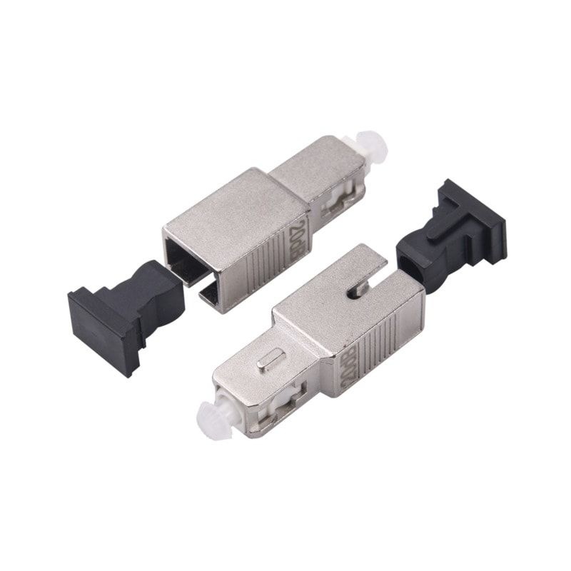 LinkedPRO Conector Fibra Óptica SC Macho/Hembra, Negro/Plata