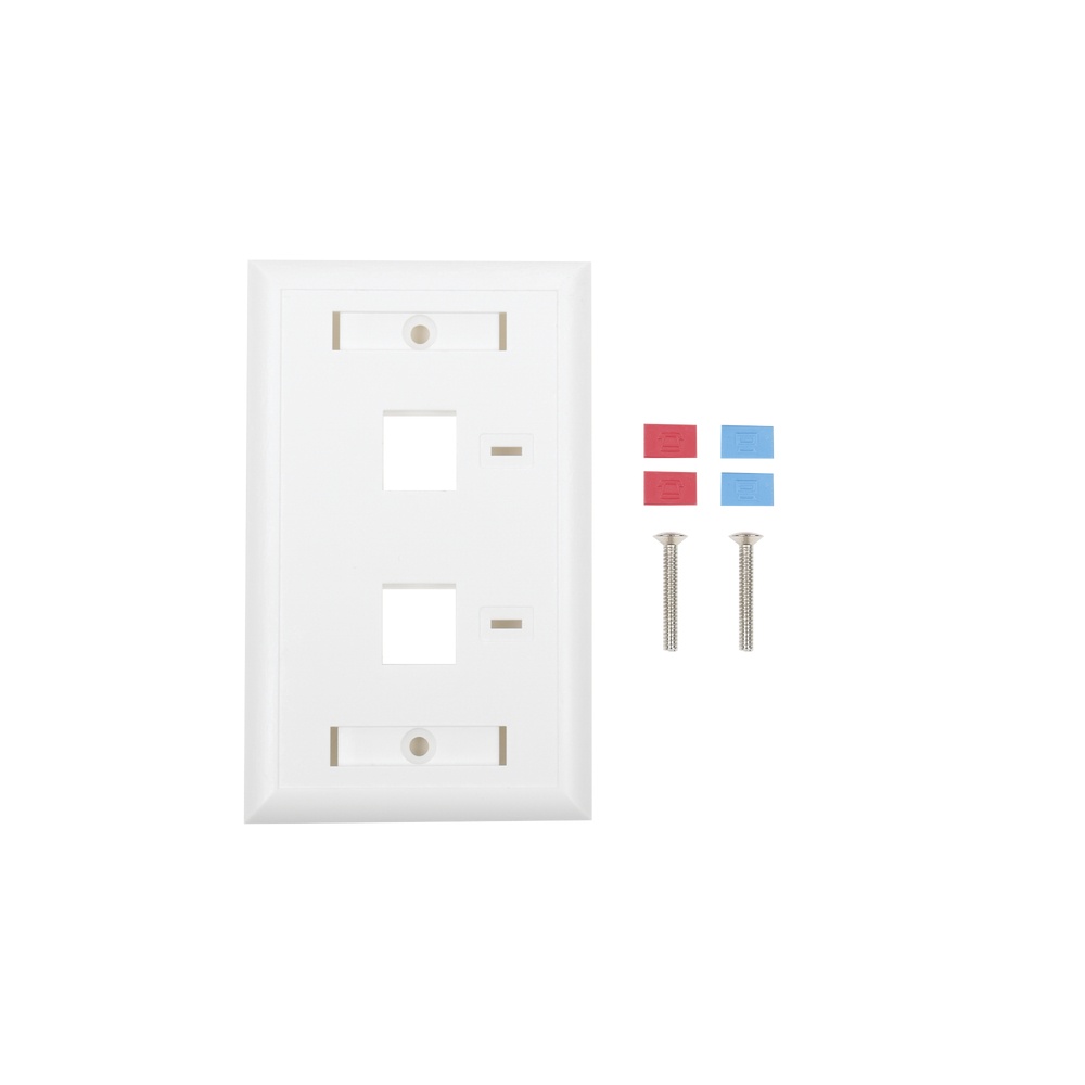 LinkedPRO Placa de Pared RJ-45, 2 Puertos, Blanco