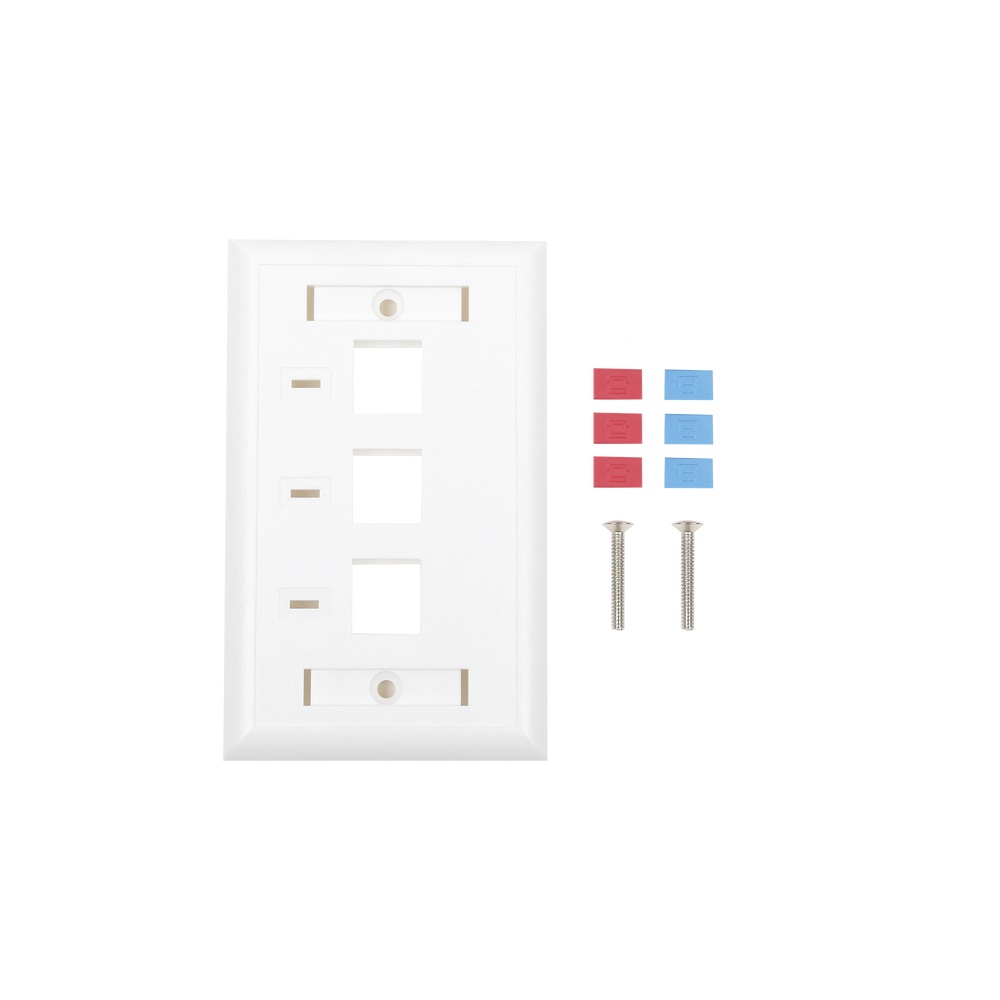 LinkedPRO Placa de Pared RJ-45, 3 Puertos, Blanco