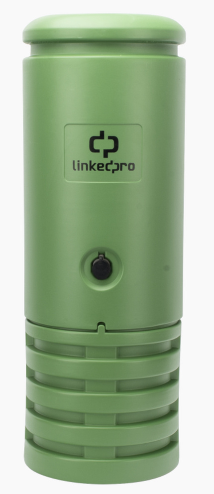 Linkedpro Pedestal Cilíndrico para Cajas de Empalme en Fibra Óptica, Verde, No Incluye Caja de Empalme