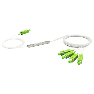 LinkedPRO Cable Divisor Óptico PLC 1 x 4, SC/APC, Blanco/Verde