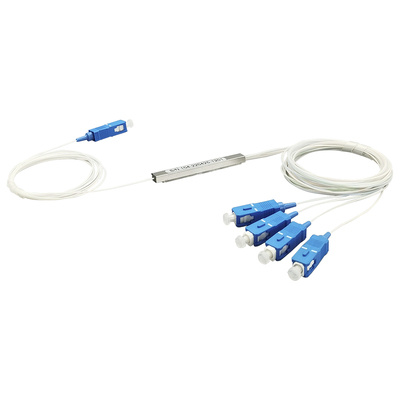 LinkedPRO Cable Divisor Óptico PLC 1 x 4, SC/UPC, Blanco/Azul