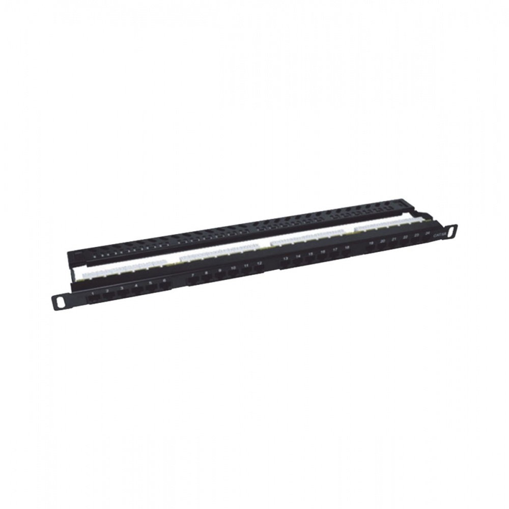 LinkedPRO Panel de Parcheo Cat6a, 24 Puertos RJ-45, Negro