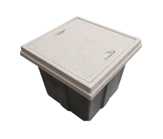 LinkedPRO Caja para Piso LP-RE-60X60X40-3T, 1 Pieza, Gris