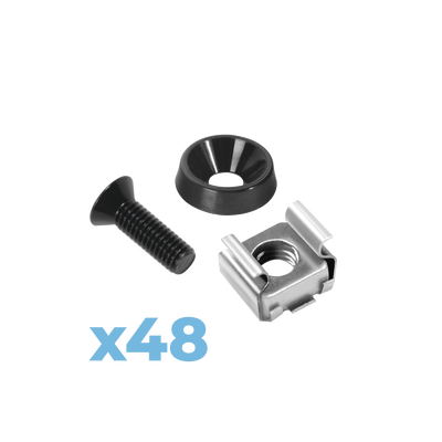 LinkedPRO Pack de 48 Tornillos de Montaje y Tuercas Enjauladas LP-TAT-48 para Rack LinkedPRO