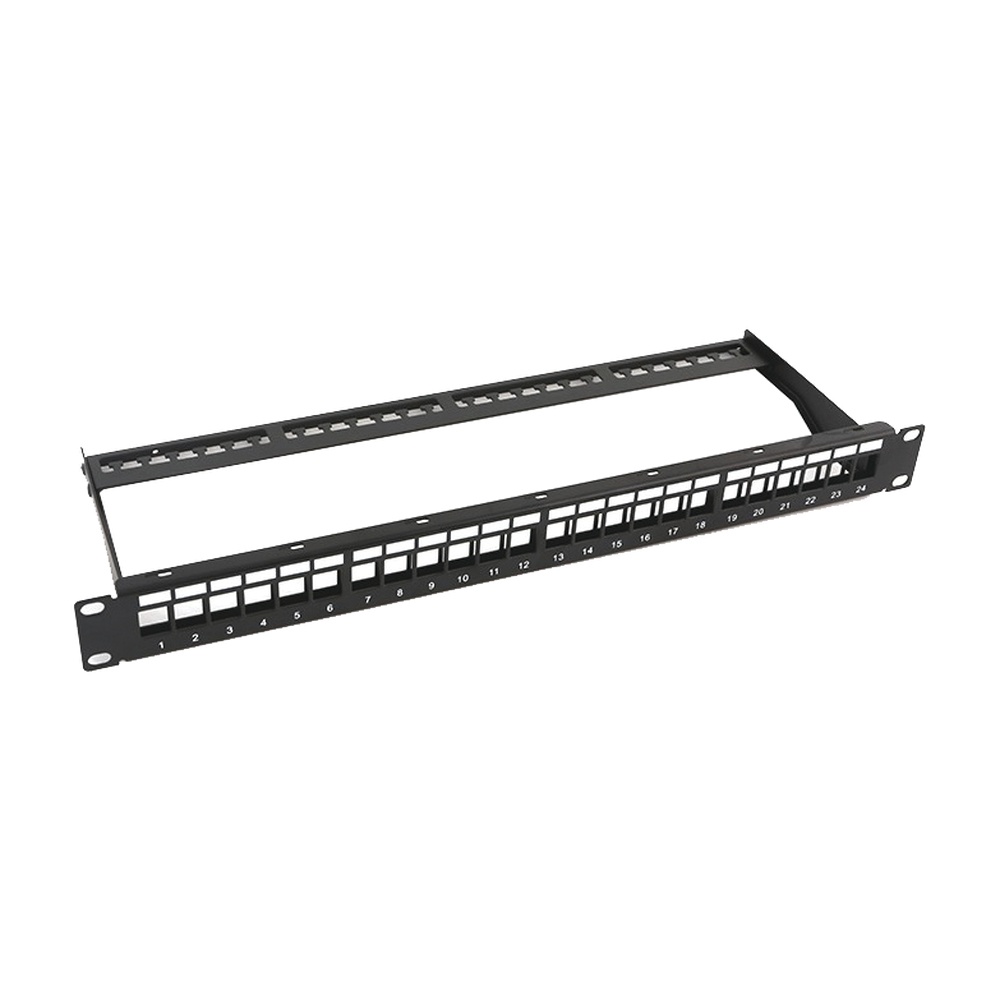 LinkedPRO Panel de Parcheo Cat6, 24 Puertos Vacíos, 1U, Negro