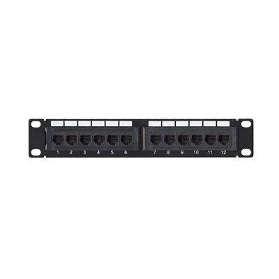 LinkedPRO Panel de Parcheo Cat6 UTP, 12 Puertos, 1U, Negro