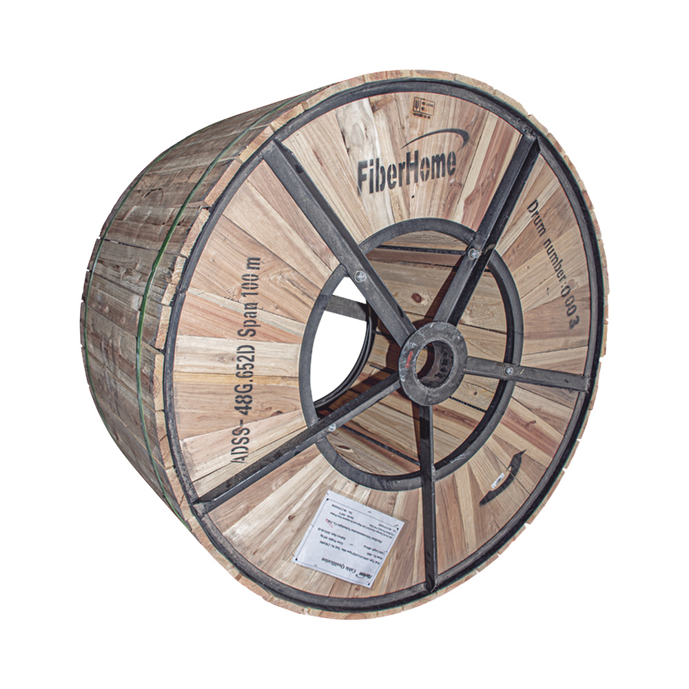 LinkedPRO Bobina de Cable Fibra Óptica Aérea, Monomodo, 48 Hilos, 4Km, Negro