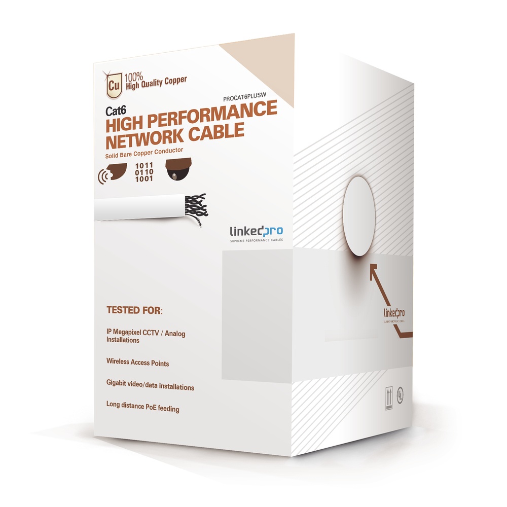 LinkedPRO Bobina de Cable Ethernet Cat6, UTP, 305 Metros