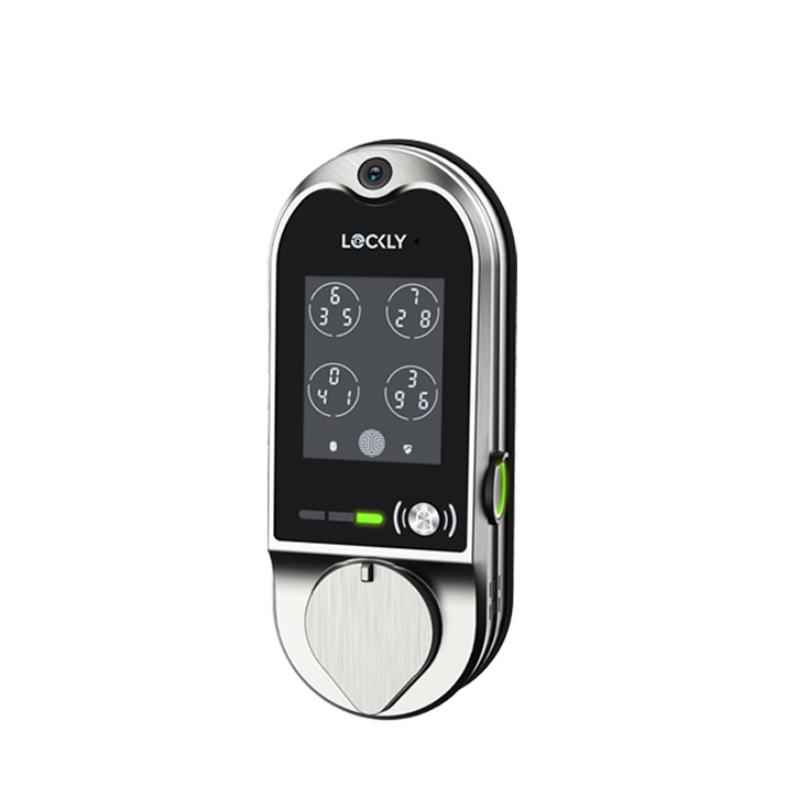 Lockly Cerradura Inteligente con Cámara y Teclado Vision, Wi-Fi, Plata/Negro