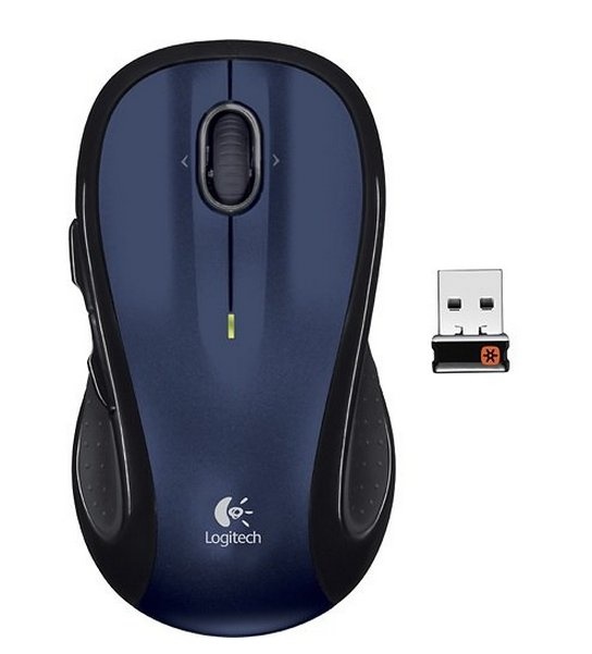 Mouse Ergonómico Logitech Láser M510, Inalámbrico, USB, Azul