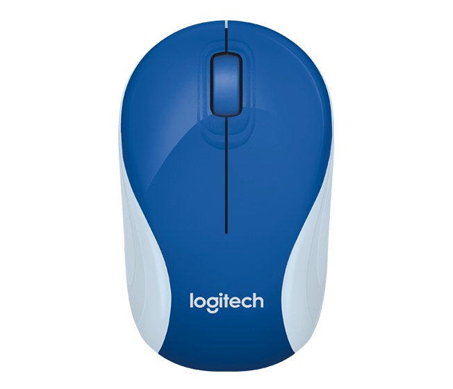 Mini Mouse Logitech Óptico M187, Inalámbrico, USB, 1000DPI, Azul