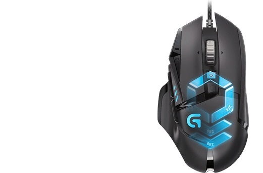 Mouse Gamer Logitech Óptico G502 Proteus Spectrum, Alámbrico, 12000DPI, USB, Negro/Azul