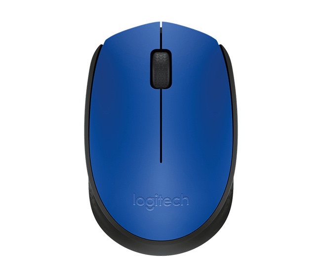 Mouse Ergonómico Logitech Óptico M170, Inalámbrico, USB, 1000DPI, Negro/Azul