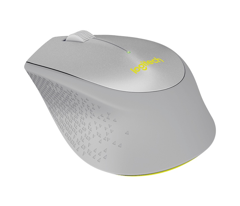 Mouse Logitech Óptico M330 Silent Plus, Inalámbrico, USB, 1000DPI, Gris/Amarillo
