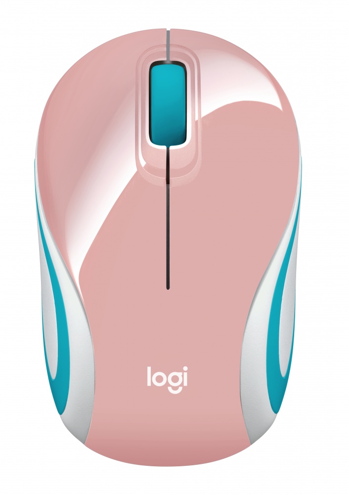 Mini Mouse Logitech Óptico M187, Inalámbrico, USB, 1000DPI Rosa