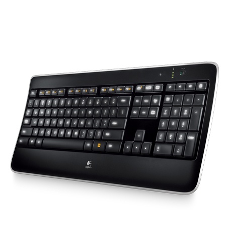 Teclado Logitech K800, Inalámbrico, USB, Negro