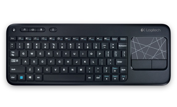 Teclado Logitech con Touchpad K400, Inalámbrico, USB, Negro