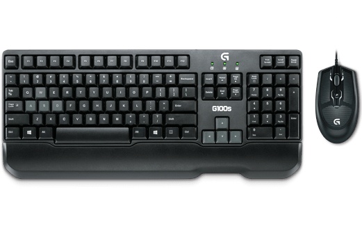 Kit Gamer de Teclado y Mouse Logitech G100S, Alámbrico, USB+PS/2, Negro