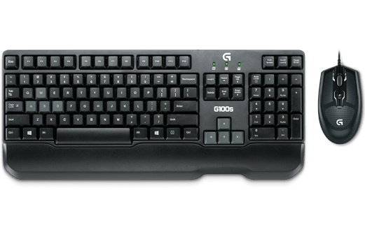 Kit Gamer de Teclado y Mouse Logitech G100S, Alámbrico, USB+PS/2, Negro