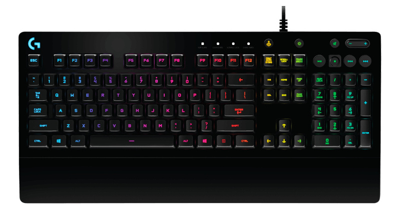 Teclado Gamer Logitech G213 Prodigy LED RGB, Alámbrico, Negro, (Inglés)