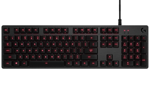 Teclado Gamer Logitech G413 LED Rojo, Teclado Mecánico, Alámbrico, Carbono (Inglés)
